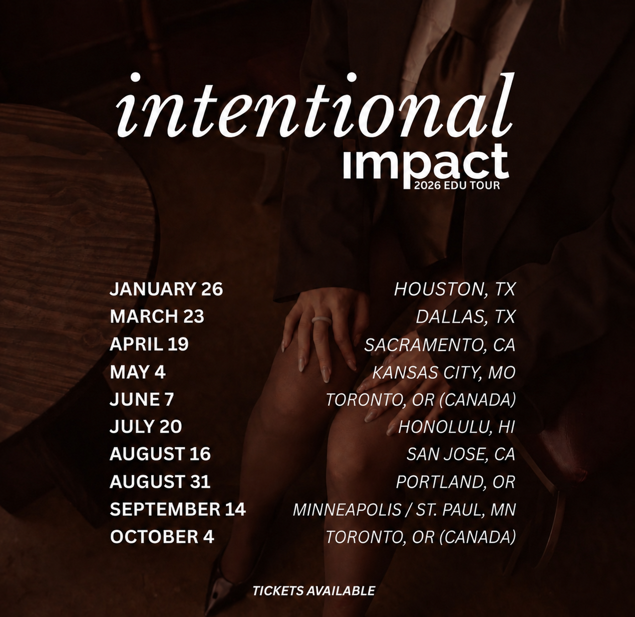 Intentional Impact 2026 EDU Tour dates